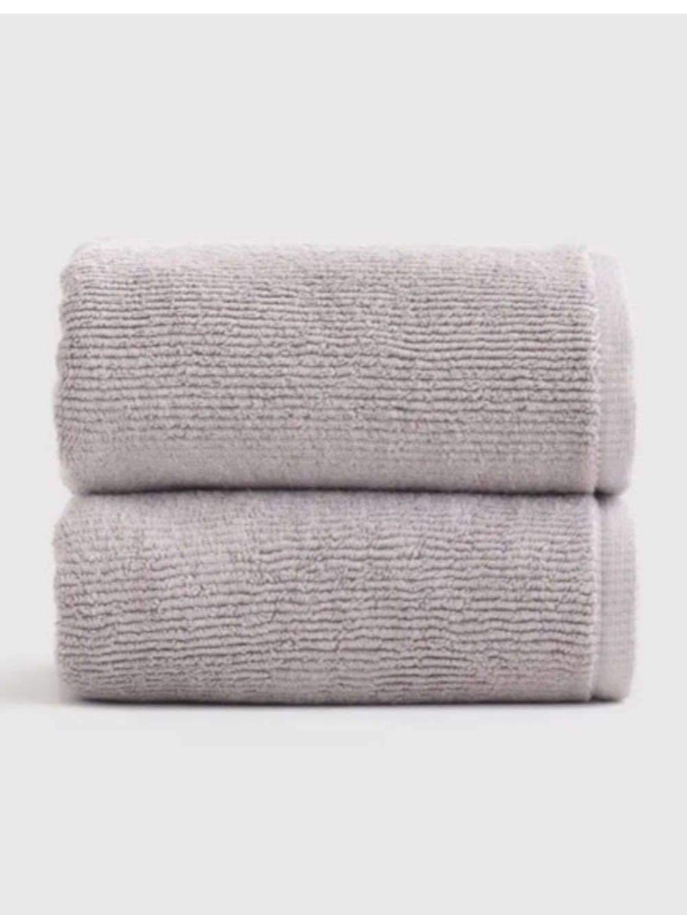 QUINCE Set Of 2 Turkish Ribbed Quick Dry Hand Towels Grey 4251